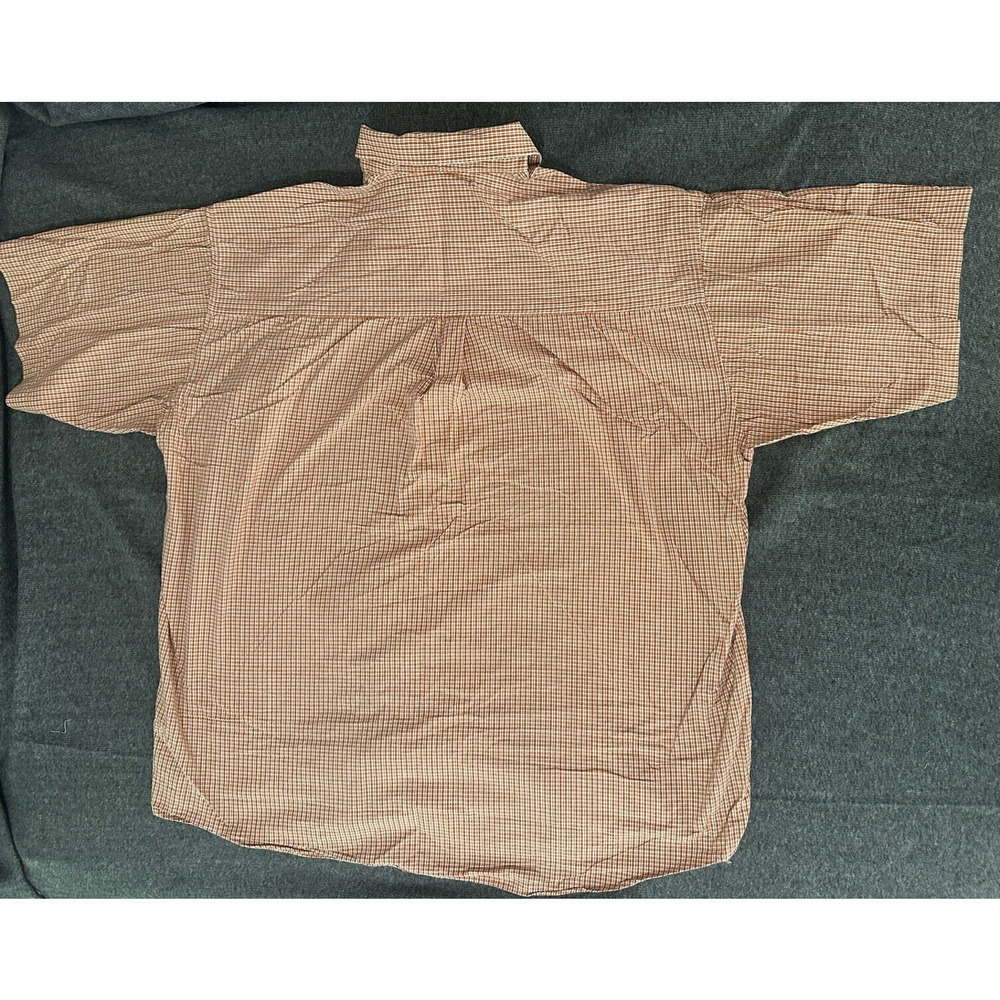 FUBU Shirt Mens‎ Size 2XL Orange White Plaid Short Sleeve Casual Button-up - Picture 2 of 10